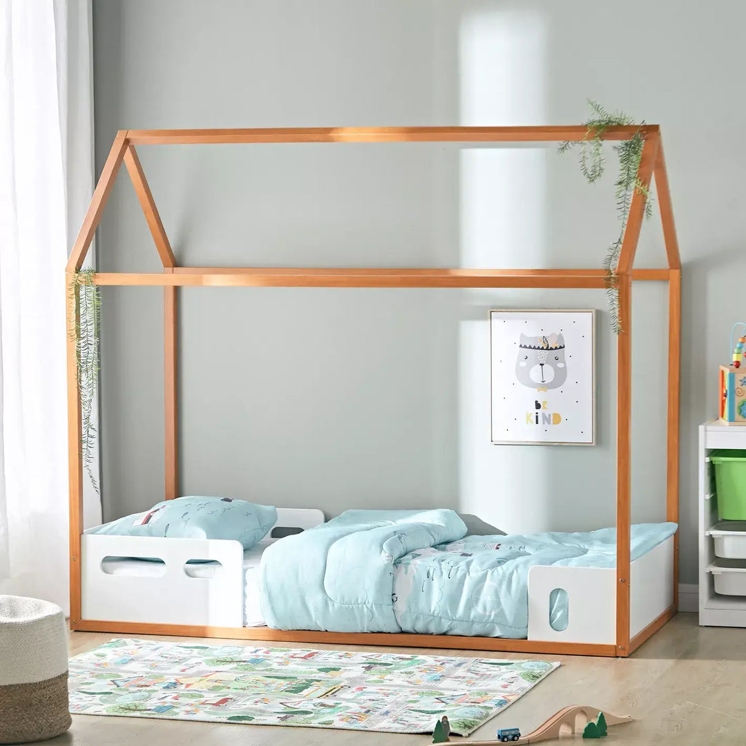 Twin Bed, Engineered Wood With A Robust Frame For Kids - 90x190 cm-GCC Home Center