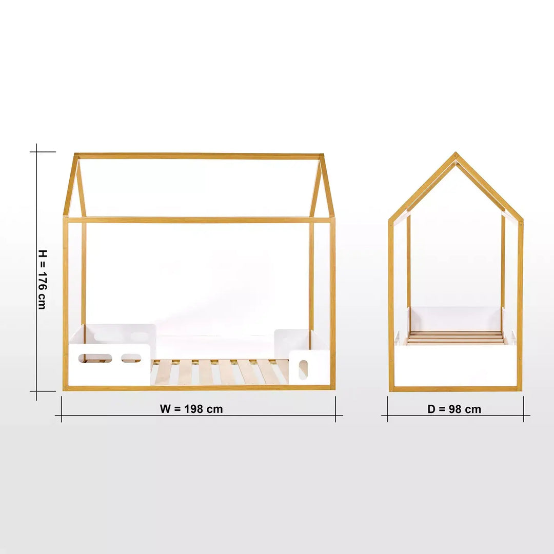 Twin Bed, Engineered Wood With A Robust Frame For Kids - 90x190 cm-GCC Home Center