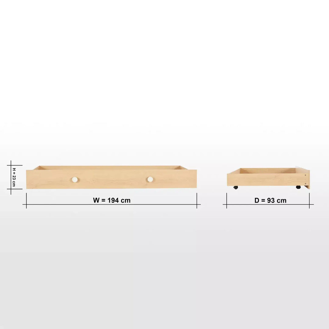 Twin Trundle Bed 90x190 CM - Oak/White-GCC Home Center
