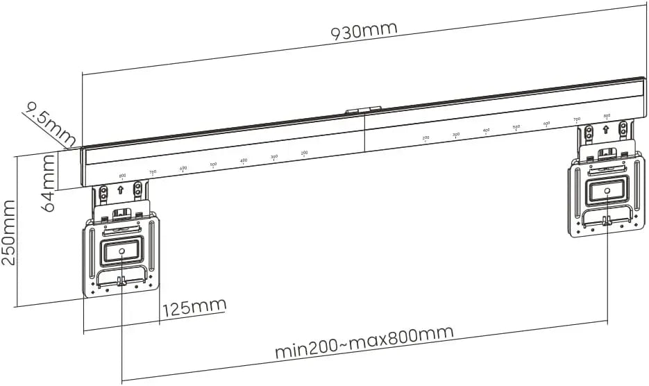 ULTRA SLIM MICRO-GAP FIXED TV WALL MOUNT Fits 43''~100'' slim TVs with only 9.5mm/0.37'' profile