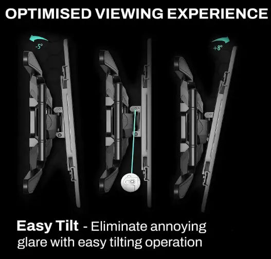 Ultra Strong TV Wall Bracket Mount Double Arm Tilt & Swivel for 40-85 Inch (100-115.5cm) LED LCD OLED Plasma & Curved Screens with Cable Managment - Up to VESA 600mm(w) x 400mm(h) - Max Load 50kg
