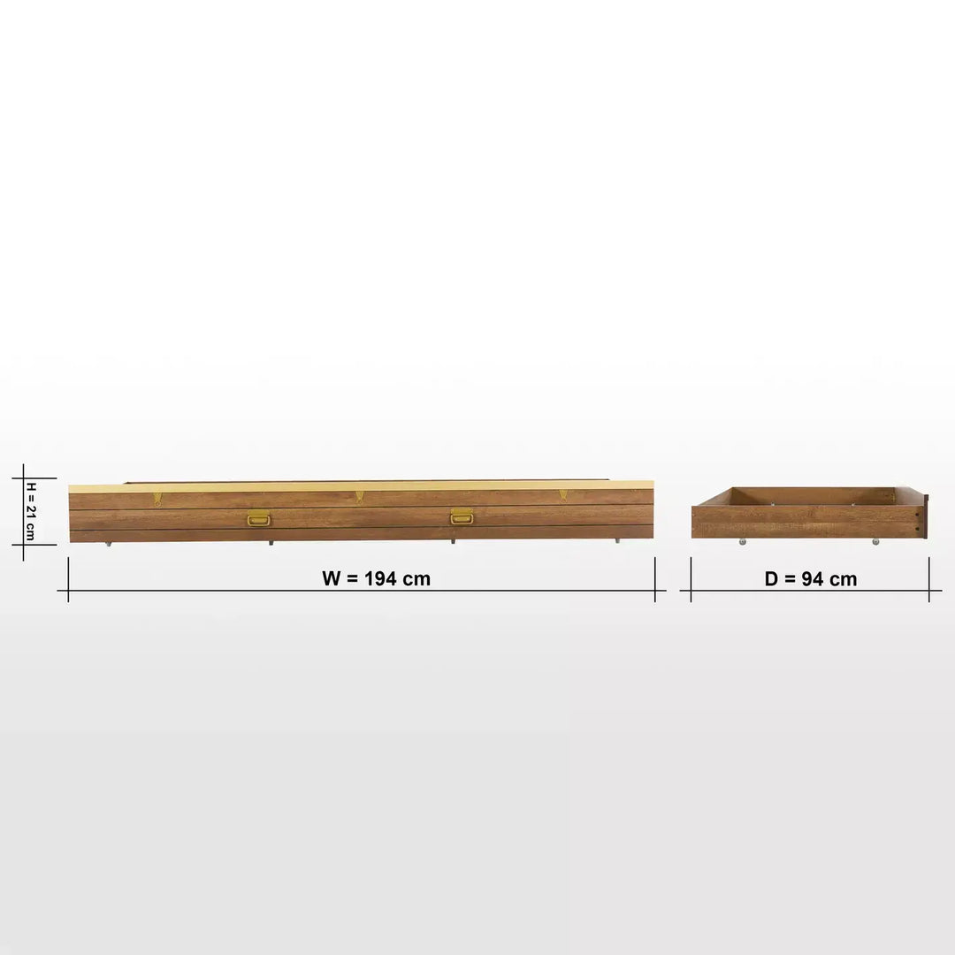 Under Beds Trundle For Kids 90x190 cm - Oak-GCC Home Center