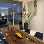 Load image into Gallery viewer, Unique Live Edge Resin Dining Table Top San - Natural Walnut Wood