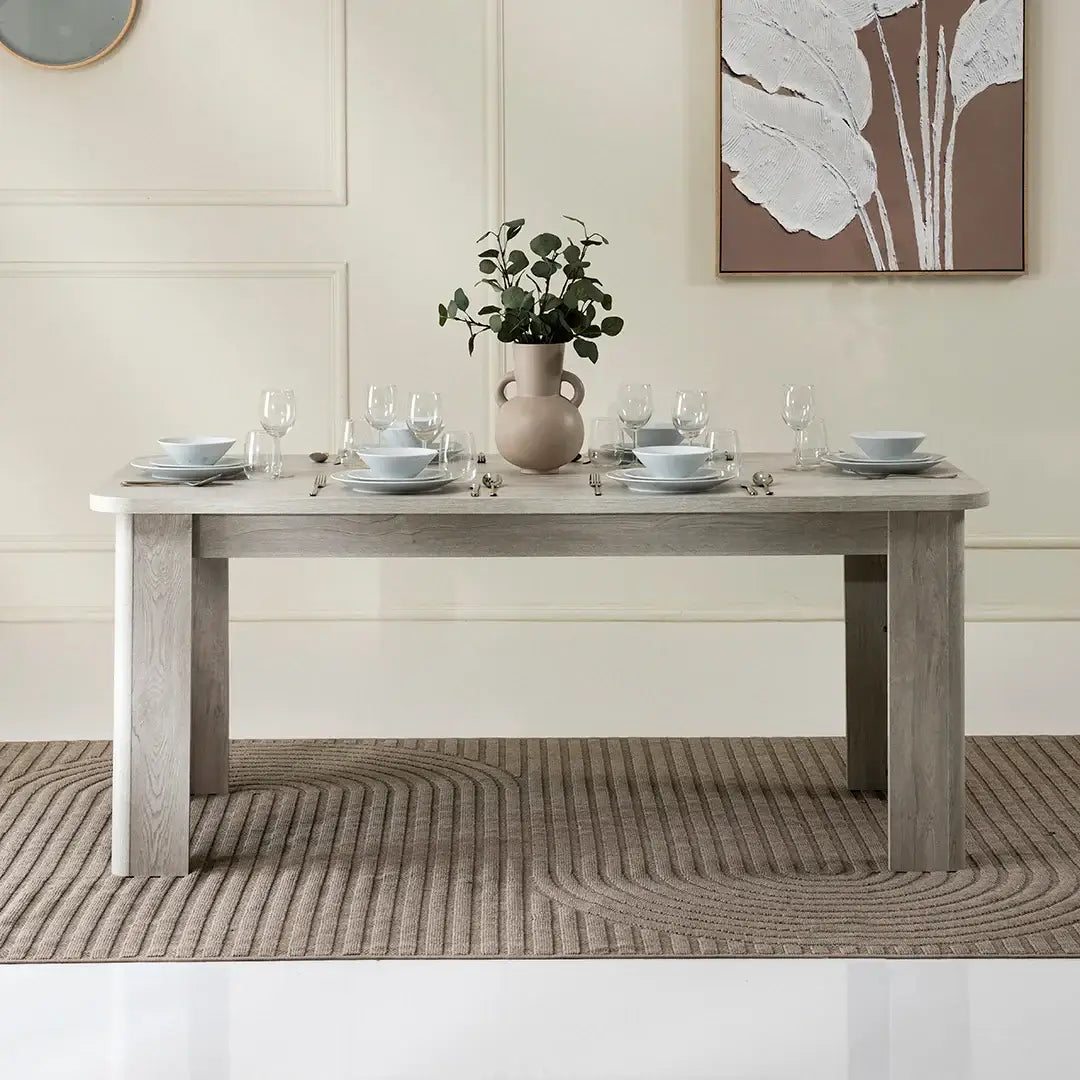 Valencia 6-Seater Dining Set – Grey
