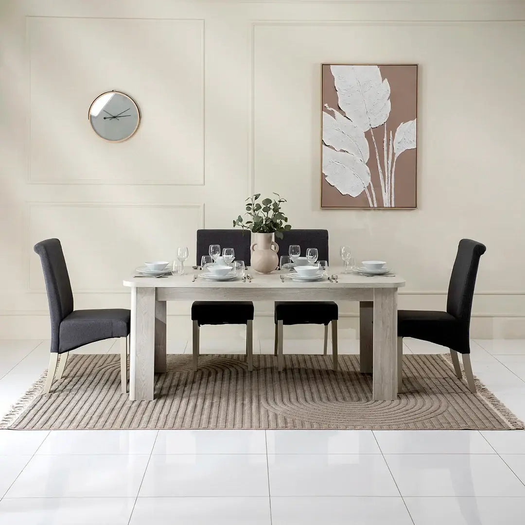 Valencia 6-Seater Dining Set – Grey