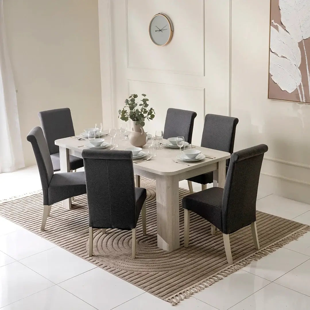 Valencia 6-Seater Dining Set – Grey