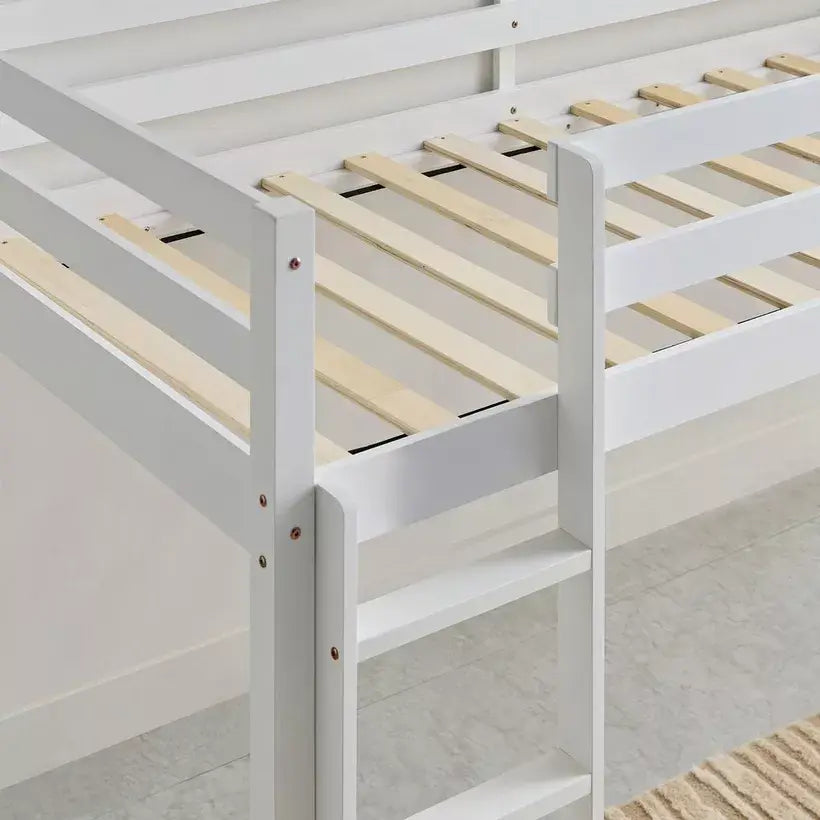 Vanilla Loft Single Bed with Slide and Climbing Ladder - 90x200 cm-GCC Home Center