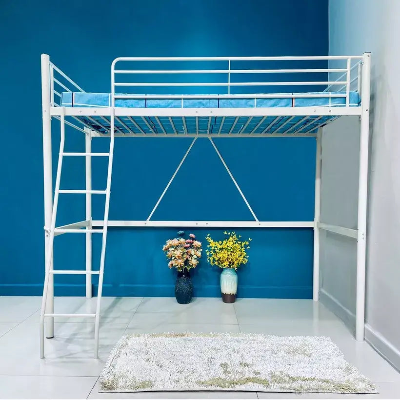 Vanilla Metal Single Loft Bed - 90x200 cm-GCC Home Center
