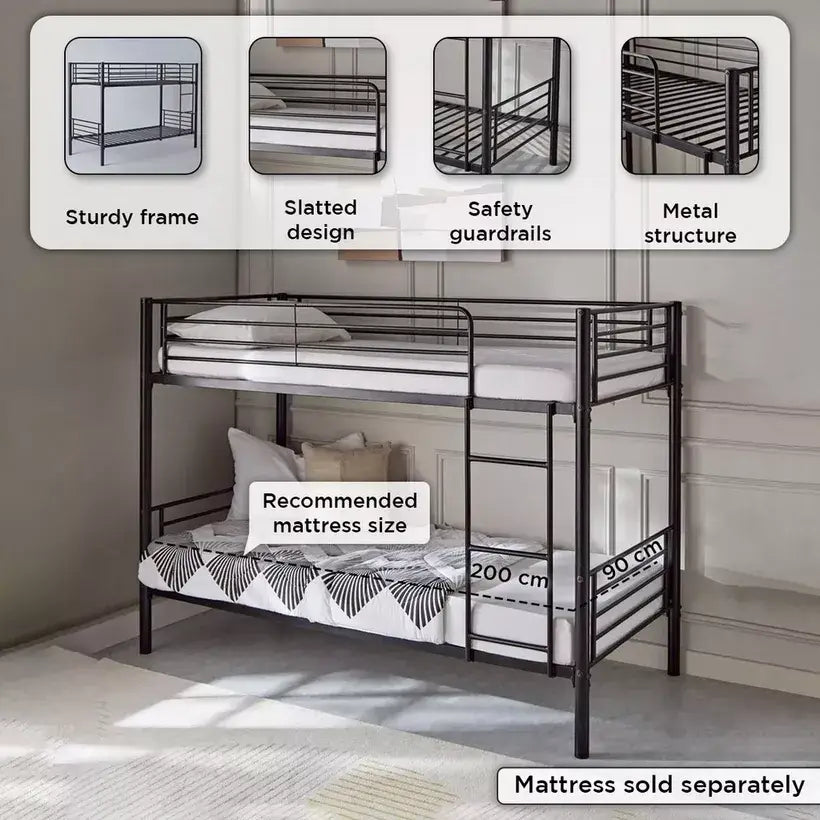 Vanilla Single Bunk Bed - 90x200 cm-GCC Home Center