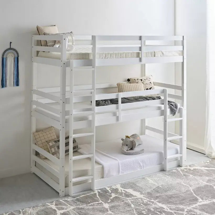 Vanilla Single Triple Bunk Bed - 90x200 cm-GCC Home Center