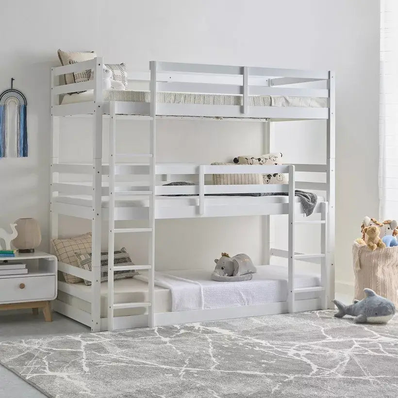 Vanilla Single Triple Bunk Bed - 90x200 cm-GCC Home Center