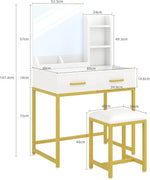 Load image into Gallery viewer, Vanity Desk Chair Set with Mirror-GCC Home Center