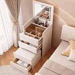 Load image into Gallery viewer, Vanity Mirror with Lights Makeup Desk 90° Folding Vanity Set with Drawers and Stool Storage Dressing Table-GCC Home Center