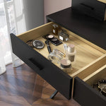 Load image into Gallery viewer, Vanity Table with Lighted Mirror, Modern Makeup Vanity Table with 10 Lights Makeup Desk 4 drawer Storage-GCC Home Center