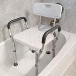 Load image into Gallery viewer, Vaunn Medical Shower Chair Bath Seat With Padded Arms, Removable Back and Adjustable Legs, Supports up to 350 lbs