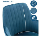Load image into Gallery viewer, Velvet Dining Chair Set of 2 - Mid-Back Accent Chair, Modern Leisure Armchair with Gold Plating Legs (Blue)-GCC Home Center