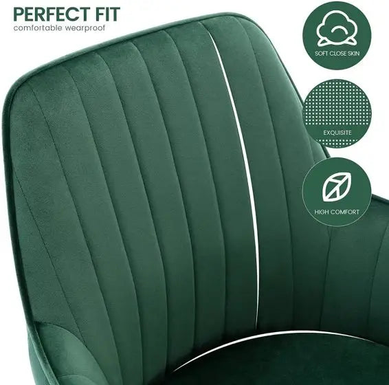 Velvet Dining Chair with Golden Metal Legs-GCC Home Center