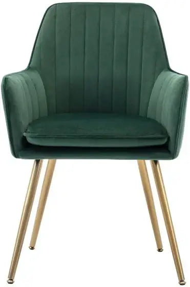 Velvet Dining Chair with Golden Metal Legs-GCC Home Center