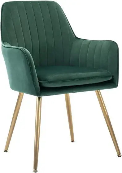 Velvet Dining Chair with Golden Metal Legs-GCC Home Center