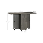 Load image into Gallery viewer, Versatile Drop Leaf Dining Table with Storage, Wheels &amp; Engineered Wood Frame-GCC Home Center
