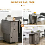 Load image into Gallery viewer, Versatile Drop Leaf Dining Table with Storage, Wheels &amp; Engineered Wood Frame-GCC Home Center
