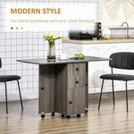 Load image into Gallery viewer, Versatile Drop Leaf Dining Table with Storage, Wheels &amp; Engineered Wood Frame-GCC Home Center