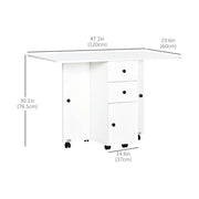 Versatile Expandable Drop Leaf Dining Table with Storage, Wheels, and Engineered Wood Frame – Seats Up to 6-GCC Home Center