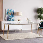 Load image into Gallery viewer, Victoria Marble finish dining Table with Golden Legs-GCC Home Center