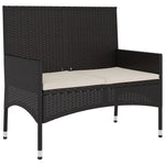 Load image into Gallery viewer, vidaXL 2-Seater Garden Bench with Cushions Patio Furniture Outdoor Seating Patio 2-seater Bench with Backrest Armrest Grey Poly Rattan
