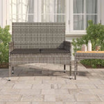 Load image into Gallery viewer, vidaXL 2-Seater Garden Bench with Cushions Patio Furniture Outdoor Seating Patio 2-seater Bench with Backrest Armrest Grey Poly Rattan