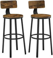 Vintage Style Rustic Brown Bar Chairs - Set of 2-GCC Home Center