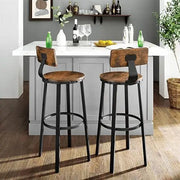 Vintage Style Rustic Brown Bar Chairs - Set of 2-GCC Home Center