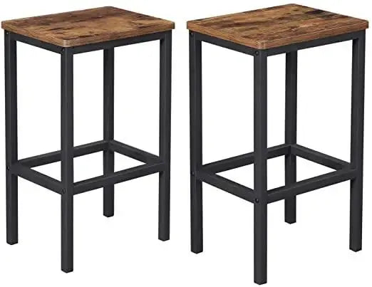 Vintage Style Rustic Brown Bar Stools - Set of 2-GCC Home Center