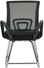 Load image into Gallery viewer, Visitor chair ergonomic office chair in black mesh with chrome metal legs and armrests for modern home or office use