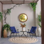 Load image into Gallery viewer, Vista Blue 3-Piece Balcony Bistro Set – 1 + 2 Seater Outdoor Chairs with Coffee Table, All-Weather Garden Furniture**