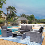 Load image into Gallery viewer, VITAL 5 Pieces Patio Furniture Set Outdoor Patio Conversation Bistro Set Modern Chairs with Coffee Table for Home and Balcony Patio Outdoor Furniture Conversation Sets Porch Chairs (VI-CTS-02)