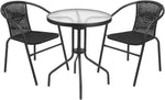 Load image into Gallery viewer, VITAL Garden Dining Set 3 Piece (2 Chair and 1 Table) Outdoor Furniture Patio Dining Table and Chair Balcony Dinner Table Dinner Chair Poly Rattan Anthracite &amp; BLACK (‎VI-DNS-15)
