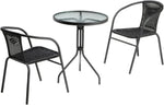 Load image into Gallery viewer, VITAL Garden Dining Set 3 Piece (2 Chair and 1 Table) Outdoor Furniture Patio Dining Table and Chair Balcony Dinner Table Dinner Chair Poly Rattan Anthracite &amp; BLACK (‎VI-DNS-15)