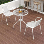 Load image into Gallery viewer, Vital Garden Dining Set 3 Piece Outdoor Furniture Patio Dining Table and Chair Balcony Dinner Table Dinner Chair Poly Rattan Anthracite (White)