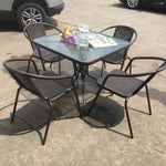 Load image into Gallery viewer, Vital Garden Dining Set 5 Piece Outdoor Furniture Patio Dining Table and Chair Balcony Dinner Table Dinner Chair Poly Rattan Anthracite &amp; Grey