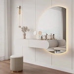 Load image into Gallery viewer, Wall-Mounted Dressing Table with Mirror - White-GCC Home Center