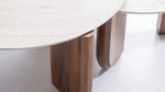 Load image into Gallery viewer, Walnut Travertine Coffee Table Set of 3