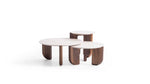 Load image into Gallery viewer, Walnut Travertine Coffee Table Set of 3