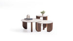 Load image into Gallery viewer, Walnut Travertine Coffee Table Set of 3