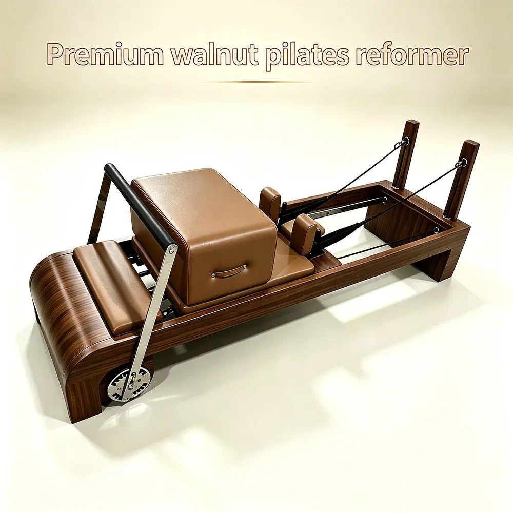 Walnut Wood Premium Quality Pilates Reformer Machine With CE Certification Heavy Duty for Studios Fitness Equipment