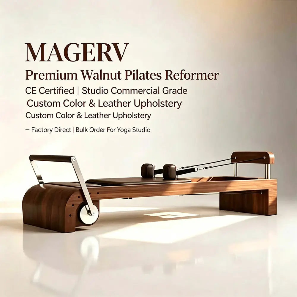 Walnut Wood Premium Quality Pilates Reformer Machine With CE Certification Heavy Duty for Studios Fitness Equipment