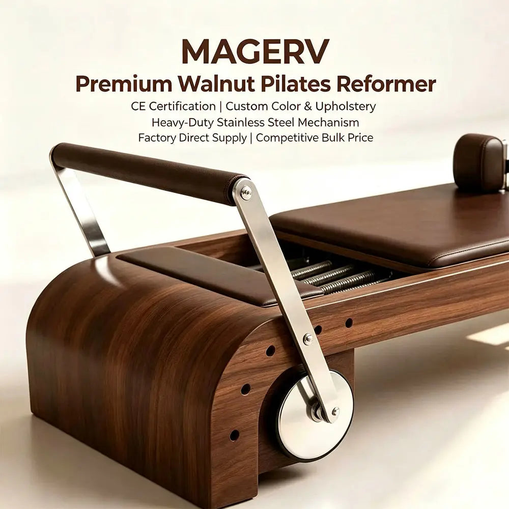 Walnut Wood Premium Quality Pilates Reformer Machine With CE Certification Heavy Duty for Studios Fitness Equipment