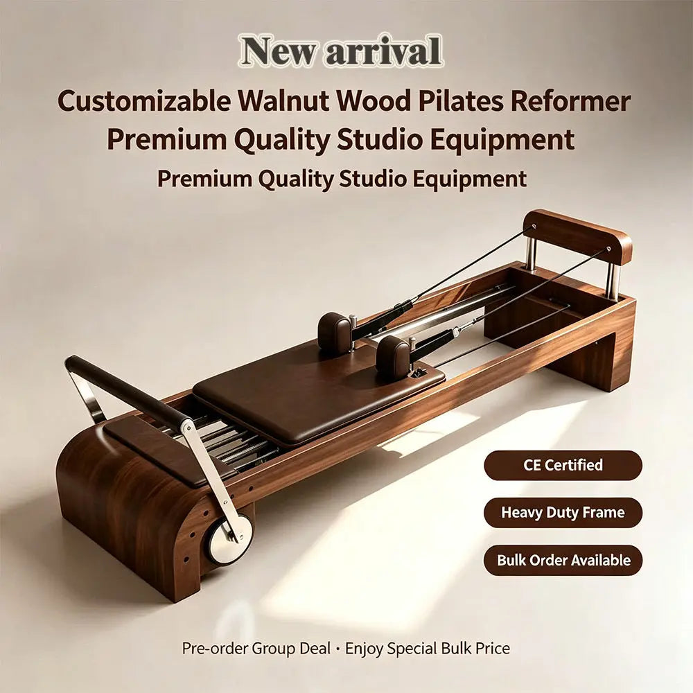 Walnut Wood Premium Quality Pilates Reformer Machine With CE Certification Heavy Duty for Studios Fitness Equipment