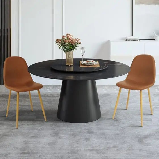 Washable PU Cushion Seat Back Dining Brown Chair-GCC Home Center