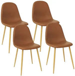 Load image into Gallery viewer, Washable PU Cushion Seat Back Dining Brown Chair-GCC Home Center
